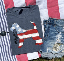 Load image into Gallery viewer, Patriotic Dog Designs Black Text SWD MAY DROPDOWN TRANSFER