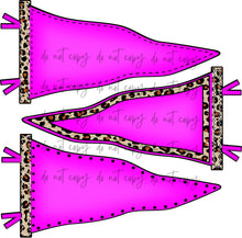 Load image into Gallery viewer, Go Fight Win Triple Leopard Pennant CUSTOMIZED DTF Transfer