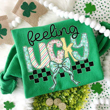 Load image into Gallery viewer, Feeling Lucky Checker Bow TRANSFER DWS JAN 26