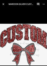 Load image into Gallery viewer, Collegiate Glitter Team Bows DROPDOWN DTF Transfer