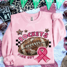 Load image into Gallery viewer, Pink Out Football Faux Embroidery Mascot DROPDOWN TRANSFER HMWK 24