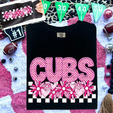 Load image into Gallery viewer, Pink Checkered Floral Faux Embroidery Mascot TRANSFER CAP DEC