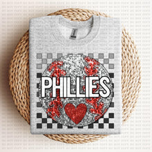 Load image into Gallery viewer, Baseball Mascots Faux Embroidery Checkered Sequin DROP DOWN TRANSFER ECHT 24