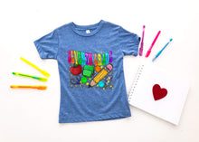 Load image into Gallery viewer, Rainbow Checkered School Supplies Grades TRANSFER