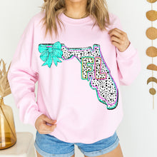 Load image into Gallery viewer, Pink Teal Dalmatian Bow States (All 50 states available) DTF TRANSFER