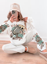Load image into Gallery viewer, Checkered Spade Floral Black Teal With SLEEVE OPTION TRANSFER AGCM JAN