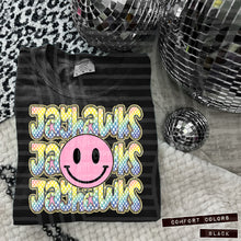 Load image into Gallery viewer, Rainbow Checker Pink Happy Stacked Mascots Dropdown TRANSFER CAP JUNE 25