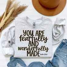 Load image into Gallery viewer, You Are Fearfully And Wonderfully Made Gold Black TRANSFER SDD FEB