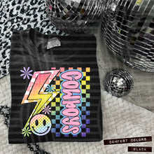 Load image into Gallery viewer, Sideways Rainbow Checker Bolt Happy Mascots Dropdown TRANSFER CAP JUNE