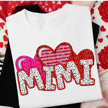 Load image into Gallery viewer, Valentines Names Heart Trio Faux Embroidery DROPDOWN TRANSFER CSD JAN 26