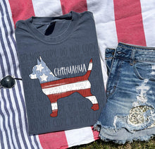 Load image into Gallery viewer, Patriotic Dog Designs White Text SWD MAY DROPDOWN TRANSFER