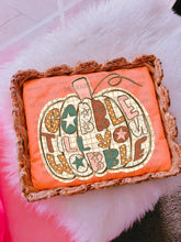 Load image into Gallery viewer, Gobble Till You Wobble Pumpkin Sketch Stars & Dots Glitter DROPDOWN TRANSFER CARTER OCT 26