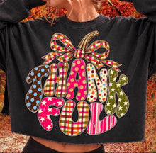 Load image into Gallery viewer, Colorful Thankful Pumpkin With Bow TRANSFER TUESDAY