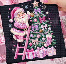Load image into Gallery viewer, Pink Leopard Santa Decorating Tree Faux Paint TRANSFER TUESDAY