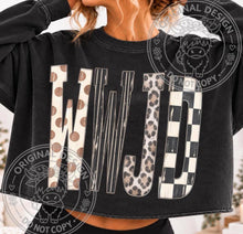 Load image into Gallery viewer, WWJD Polka Dot Checker Leopard Tall Skinny Distressed Alpha TRANSFER TUESDAY