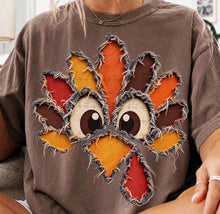 Load image into Gallery viewer, Turkey Face Faux Appliqué Fringe TRANSFER ET OCT 26