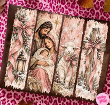 Load image into Gallery viewer, Baby Jesus Pink & Gold Distressed Panels TRANSFER ET OCT 26