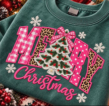 Load image into Gallery viewer, Merry Christmas Arch Pink And Leopard Faux Embroidery TRANSFER TUESDAY