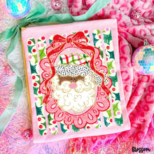 Load image into Gallery viewer, Polka Dot Hat Santa Red/Pink Frame & Bow Holly Lines Skin Tone DROPDOWN TRANSFER CARTER OCT 26