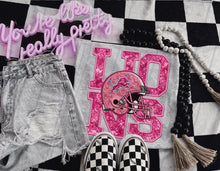 Load image into Gallery viewer, PINK Football Team Helmet Faux Embroidery DROPDOWN TRANSFER TGG
