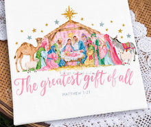 Load image into Gallery viewer, The Greatest Gift Of All Matthew 1:21 Watercolor TRANSFER TUESDAY