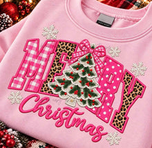 Load image into Gallery viewer, Merry Christmas Arch Pink And Leopard Faux Embroidery TRANSFER TUESDAY