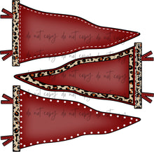 Load image into Gallery viewer, Go Fight Win Triple Leopard Pennant CUSTOMIZED DTF Transfer