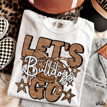 Load image into Gallery viewer, Let's Go Brown Dotted Distressed Star Bow Football Mascots DROPDOWN TRANSFER CARTER OCT 26