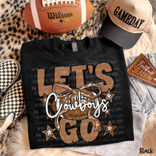 Load image into Gallery viewer, Let's Go Brown Dotted Distressed Star Bow Football Mascots DROPDOWN TRANSFER CARTER OCT 26