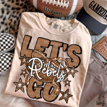 Load image into Gallery viewer, Let's Go Brown Dotted Distressed Star Bow Football Mascots DROPDOWN TRANSFER CARTER OCT 26
