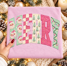 Load image into Gallery viewer, Merry Arch Santa Checkers Faux Paint TRANSFER TUESDAY