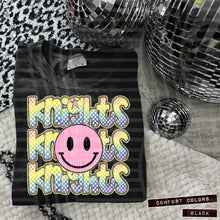 Load image into Gallery viewer, Rainbow Checker Pink Happy Stacked Mascots Dropdown TRANSFER CAP JUNE 25