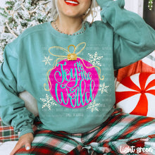 Load image into Gallery viewer, Joy To The World Faux Glitter Bow Jumbo Ornament Pink/Red Color Option DROPDOWN TRANSFER CARTER OCT 26
