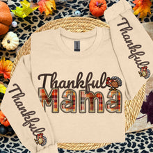 Load image into Gallery viewer, Thankful Plaid Title Faux Embroidery DOUBLE SLEEVE TRANSFER AGCM
