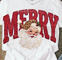 Load image into Gallery viewer, Merry Polka Dot With Santa Leopard Hat Faux Paint TRANSFER TUESDAY