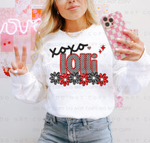 Load image into Gallery viewer, XOXO Red Black Checkered Names DROPDOWN TRANSFER CAP JAN