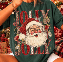 Load image into Gallery viewer, Jolly Stacked Red Leopard Santa Hat & Glasses Distressed TRANSFER ET OCT 26