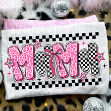Load image into Gallery viewer, Pink White Black Checker Pencil Bow Titles DROPDOWN TRANSFER UAC JAN 26