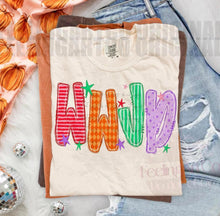 Load image into Gallery viewer, WWJD Colorful Diamond Striped & Dotted Alpha TRANSFER ET OCT 26