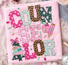 Load image into Gallery viewer, Pink & Leopard School Occupations Faux Embroidered Applique DROPDOWN TRANSFER ET OCT 26