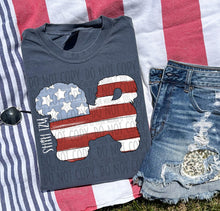 Load image into Gallery viewer, Patriotic Dog Designs White Text SWD MAY DROPDOWN TRANSFER