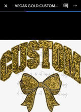 Load image into Gallery viewer, Collegiate Glitter Team Bows DROPDOWN DTF Transfer