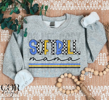 Load image into Gallery viewer, Softball Mama Checkered Color Dropdown TRANSFER FEB COR
