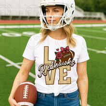 Load image into Gallery viewer, Love Football Flower Bow Mascot DROPDOWN TRANSFER HMWK JUNE 25