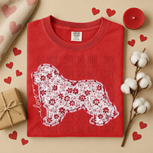 Load image into Gallery viewer, Valentine Red Floral Dog Breed Option DROPDOWN TRANSFER SWD DEC 25