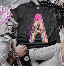 Load image into Gallery viewer, Rainbow Leopard Single Letter Mascot Dropdown TRANSFER CAP APR