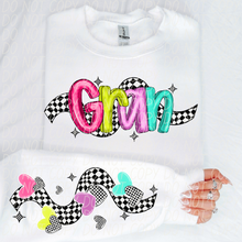 Load image into Gallery viewer, Bright Checkered Names With SLEEVE OPTION TRANSFER