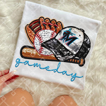 Load image into Gallery viewer, Gameday Sequin Baseball Hat Glove Teams Dropdown TRANSFER CCD INS