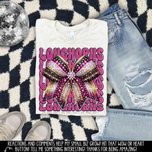 Load image into Gallery viewer, Pink Gold Rhinestone Bow Mascot DROPDOWN TRANSFER