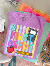 Load image into Gallery viewer, Pastel Stripes Pencil Apple School Grades & Occupations DROPDOWN TRANSFER CARTER JUNE 26